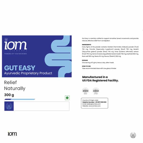 Iom Bioworks Gut Easy Constipation Support Supplement For Adults | Combo Pack Of 2