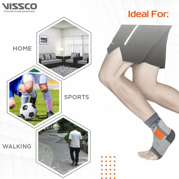 Vissco Ankler | 2 In 1 Anklet + Binder | Provides Support & Stability To The Ankle - Xxl (Grey)