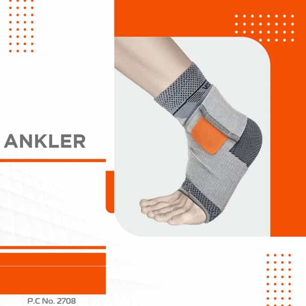 Vissco Ankler | 2 In 1 Anklet + Binder | Provides Support & Stability To The Ankle - Xxl (Grey)