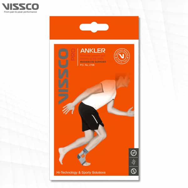 Vissco Ankler | 2 In 1 Anklet + Binder | Provides Support & Stability To The Ankle - Xxl (Grey)