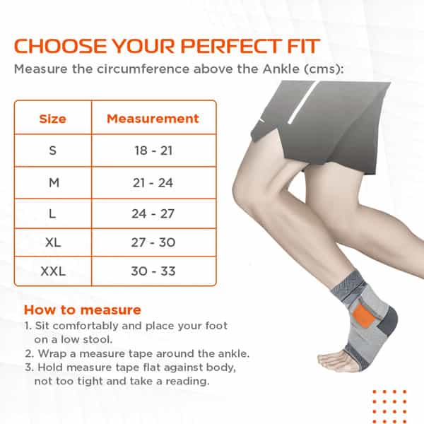 Vissco Ankler | 2 In 1 Anklet + Binder | Provides Support & Stability To The Ankle - Xxl (Grey)