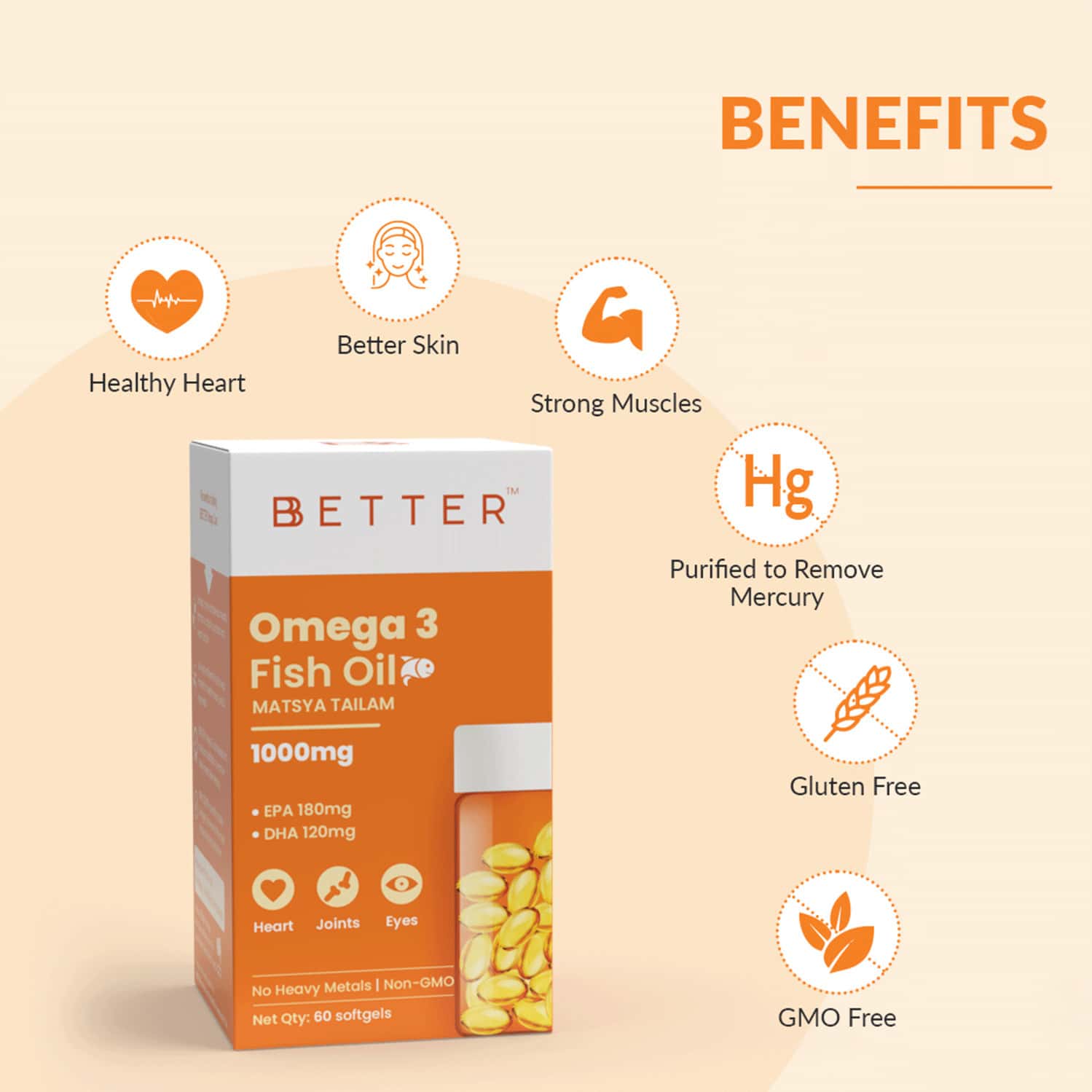 Buy BBETTER OMEGA 3 FISH OIL 60 SOFTGELS Online & Get Upto 60% OFF at ...