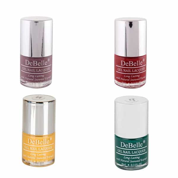 Debelle Gel Nail Lacquers Combo Set Of 4 Berry Punch Skittles - 32Ml (8Ml Each)Rakhi Gift
