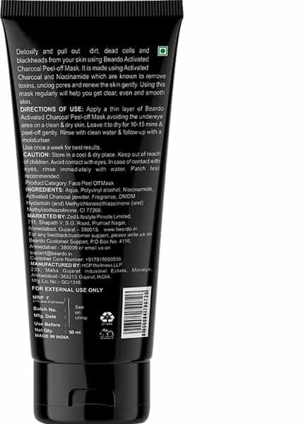 Beardo Activated Charcoal Peel Off Mask - 100 Gm