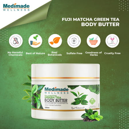 Medimade Fuji Matcha Green Tea Body Butter - 200 Ml X 2 ( Pack Of 2 )