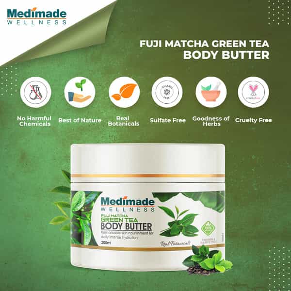 Medimade Fuji Matcha Green Tea Body Butter - 200 Ml X 2 ( Pack Of 2 )