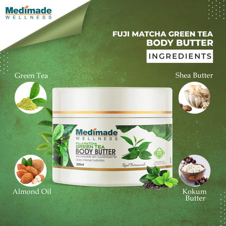 Medimade Fuji Matcha Green Tea Body Butter - 200 Ml X 2 ( Pack Of 2 )