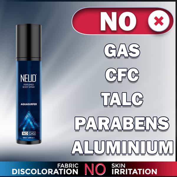 Neud Aquasurfer Perfumed Body Spray For Men| No Gas Deodorant With Long-Lasting Fragrance| 120Ml