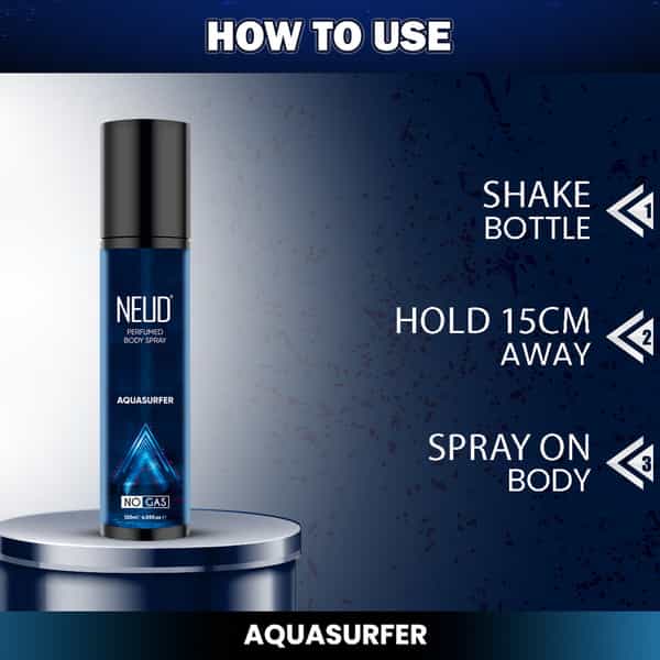 Neud Aquasurfer Perfumed Body Spray For Men| No Gas Deodorant With Long-Lasting Fragrance| 120Ml