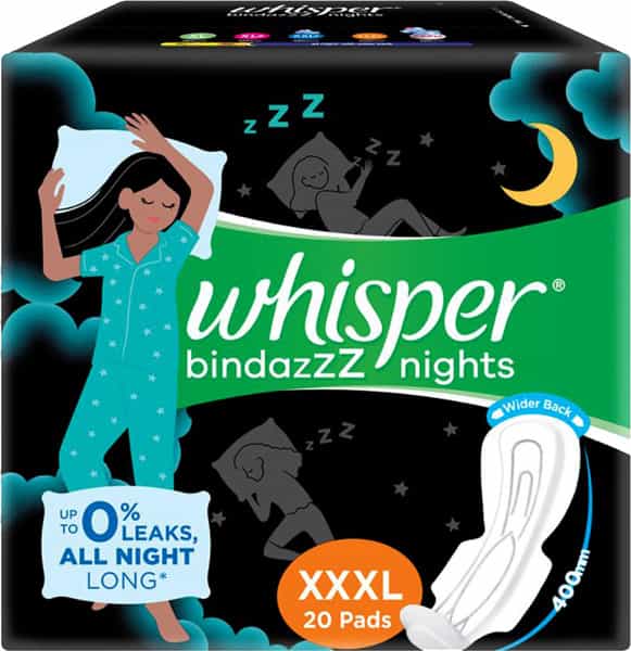 Whisper Bindazzz Nights Xxxl Plus - 20 Pads