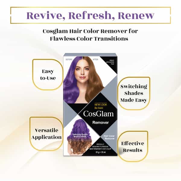 Cosglam Hair Highlights Colour For Women 115Ml And Semi Permanent Hair Color Remover 70Ml