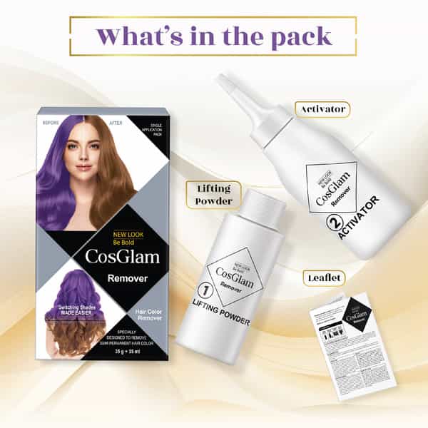 Cosglam Hair Highlights Colour For Women 115Ml And Semi Permanent Hair Color Remover 70Ml