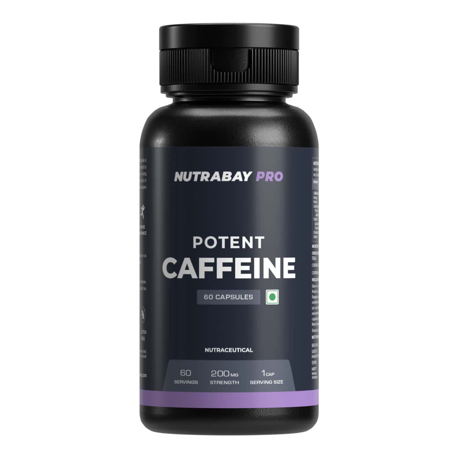 Nutrabay Pro Potent Caffeine - 200mg - 60 Capsules