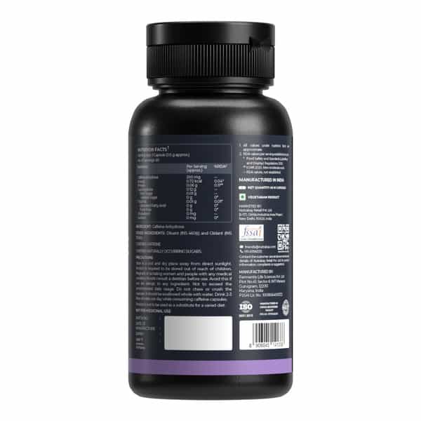 Nutrabay Pro Potent Caffeine - 200Mg - 60 Capsules