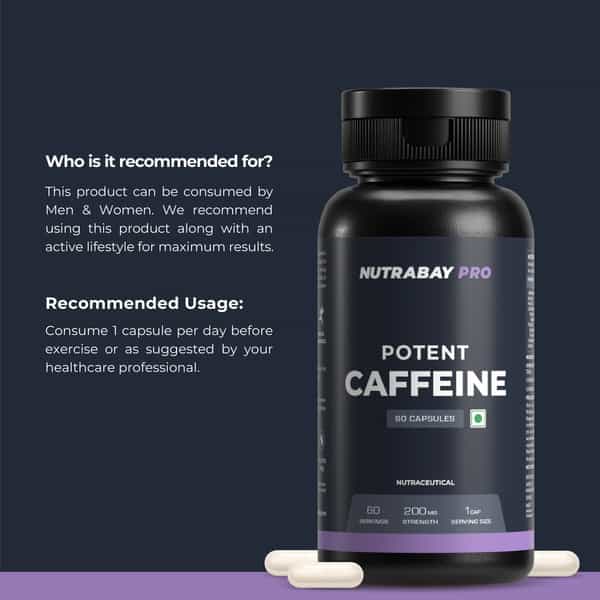 Nutrabay Pro Potent Caffeine - 200Mg - 60 Capsules