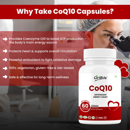 Oribite Coq10 200Mg Capsules For Heart & Energy Support 60 Capsules
