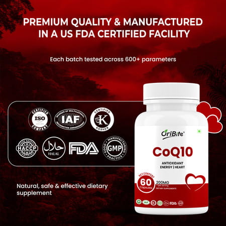 Oribite Coq10 200Mg Capsules For Heart & Energy Support 60 Capsules