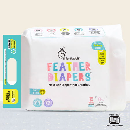 R For Rabbit Feather Diaper Pants Size Small For Baby Of 5-9 Kgs (Combo Offer Pack Of 74)