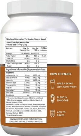 Plantvita Fuel Essential Protein - 1kg Jar Double Chocolate