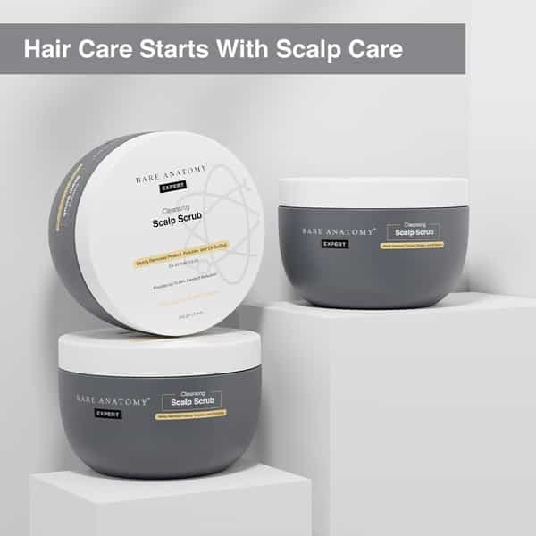 Bare Anatomy Scalp Scrub | Up To 99% Dandruff Reduction | Dandruff Remover | 250G