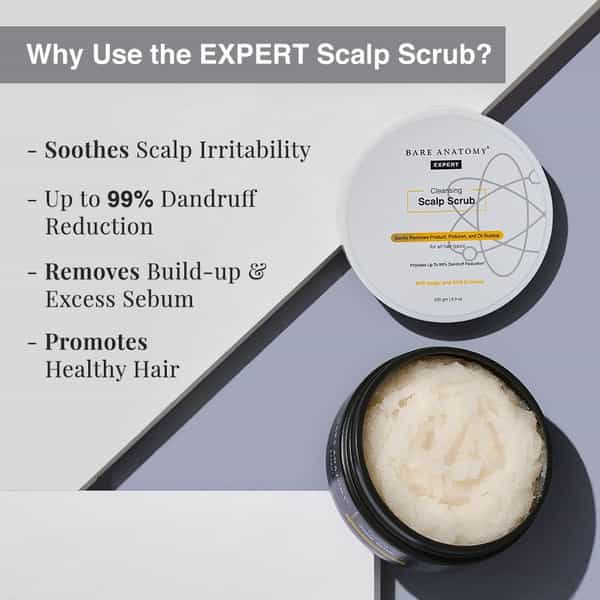 Bare Anatomy Scalp Scrub | Up To 99% Dandruff Reduction | Dandruff Remover | 250G