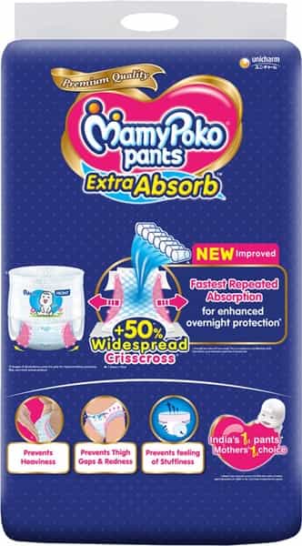 Mamypoko Pants Extra Absorb Diapers (Medium) 7-12 Kg - 96 Diapers