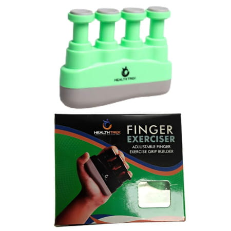 Healthtrek Adjustable Finger Gripper Strength Trainer (Pack Of 1 | Green)