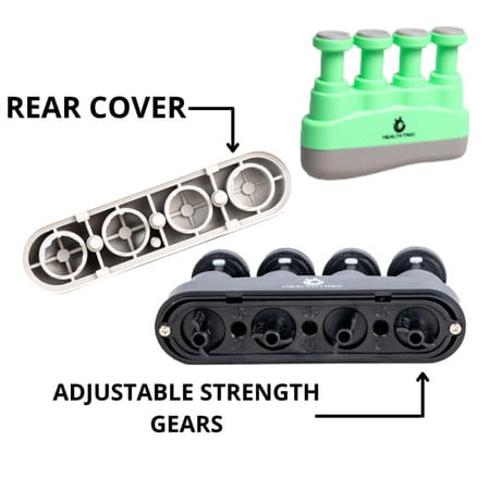 Healthtrek Adjustable Finger Gripper Strength Trainer (Pack Of 1 | Green)