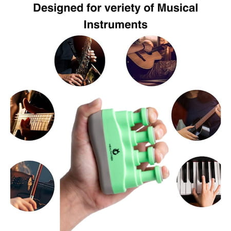 Healthtrek Adjustable Finger Gripper Strength Trainer (Pack Of 1 | Green)