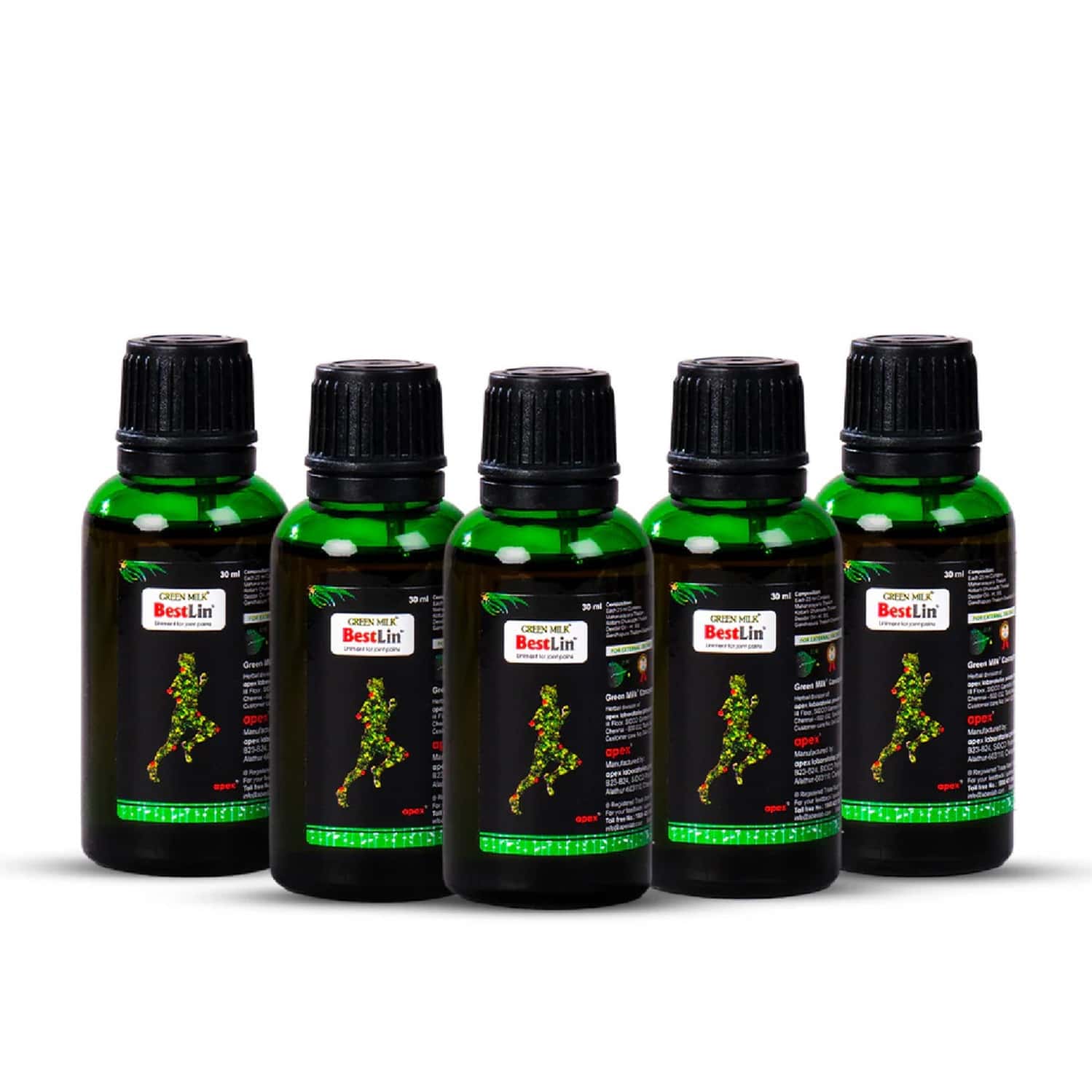 Green Milk Bestlin Liniment - Ayurvedic Pain Relief Oil For Joint & Muscle Pain | 30ml