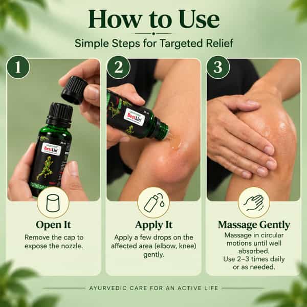 Green Milk Bestlin Liniment - Ayurvedic Pain Relief Oil For Joint & Muscle Pain | 30Ml