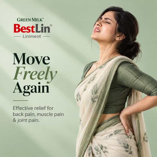 Green Milk Bestlin Liniment - Ayurvedic Pain Relief Oil For Joint & Muscle Pain | 30Ml