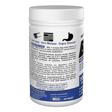 Nutrija Bcaa Fermentated & Vegan - Zero Carb | No Fillers - 250grams (Mango)