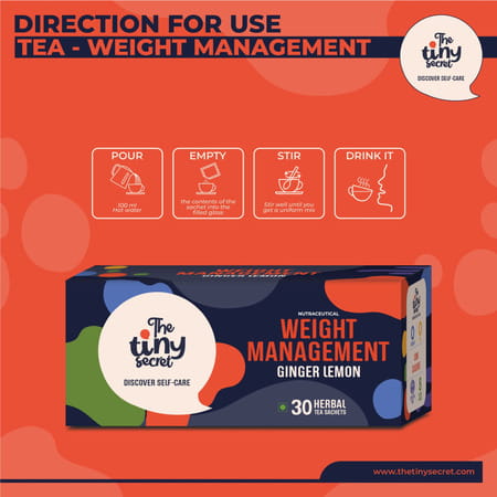 The Tiny Secret Tea Totaler Weight Management Tea Ginger Lemon Flavour ( 2g X 30 Sachet)