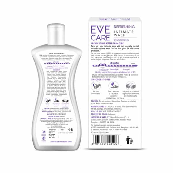 Evecare Refreshing Intimate Wash For Women - 200Ml