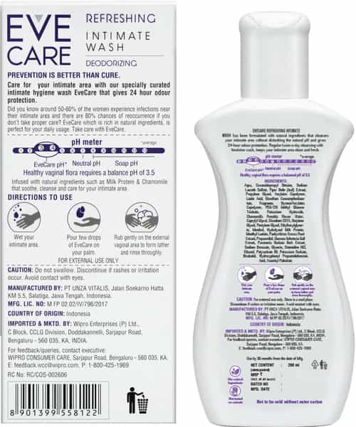 Evecare Refreshing Intimate Wash For Women - 200Ml