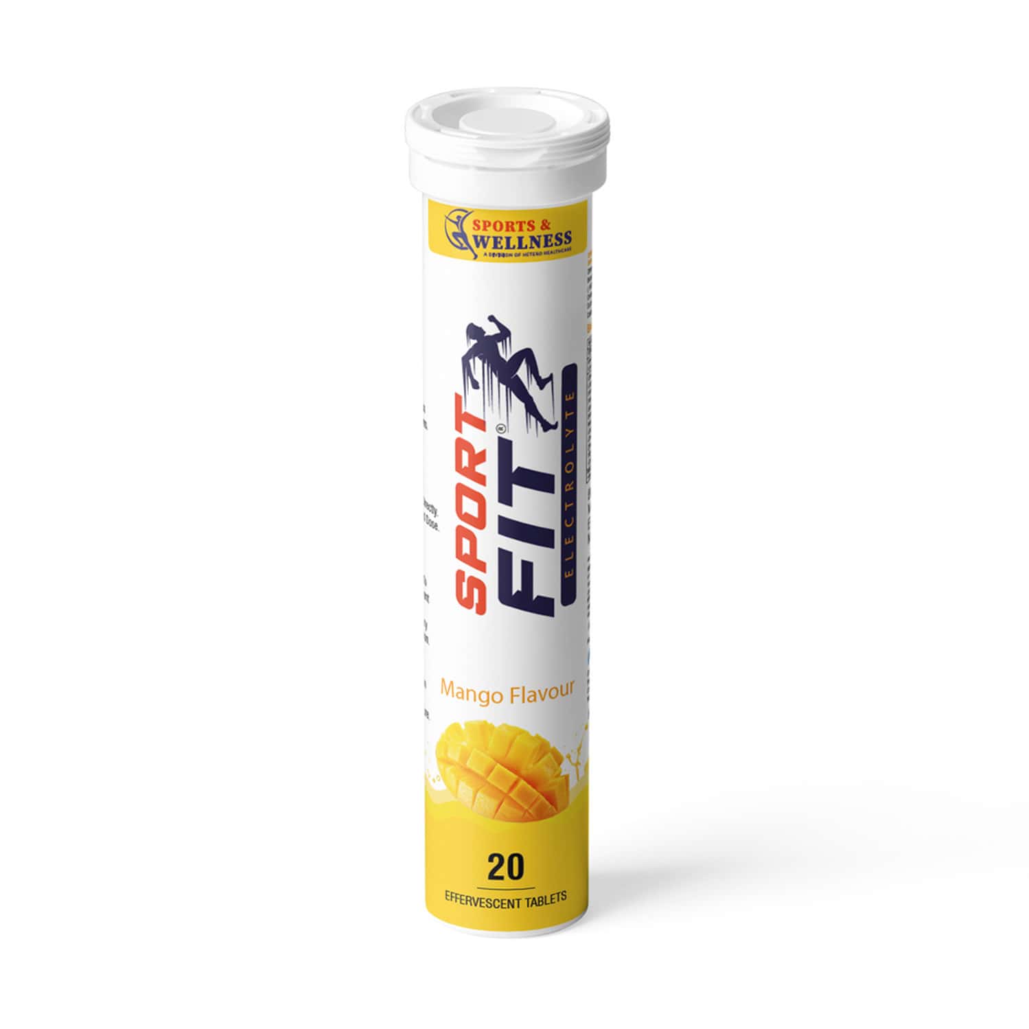 Sportfit Effervescent Electrolyte Tablet - Sugar-free Hydration | 5x Electrolytes - Mango - 20n