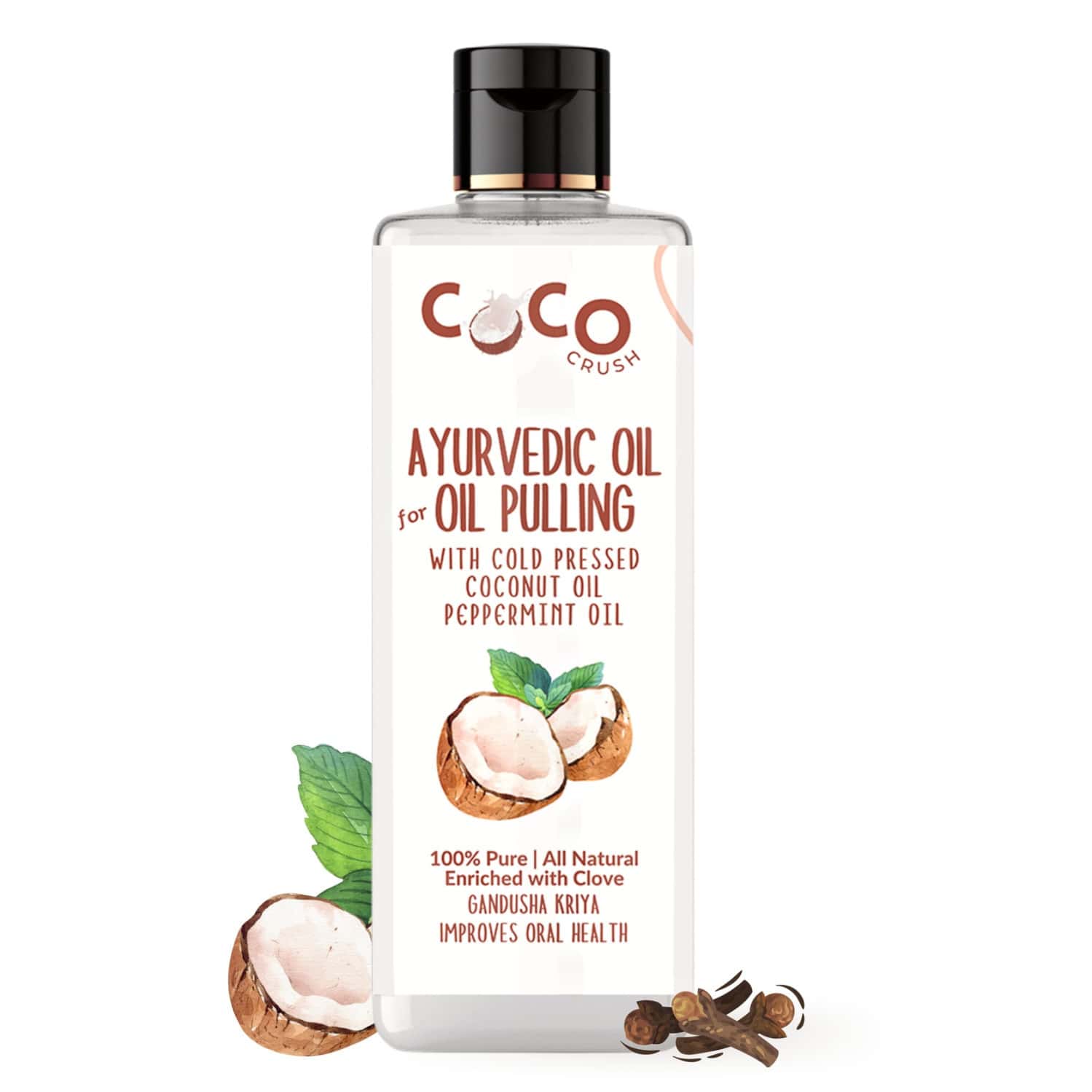 Coco Crush Ayurvedic Coconut/peppermint & Clove Oil Oil For Oil Pulling - 200ml