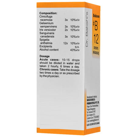 Baksons B12 Headache Drop 30 Ml