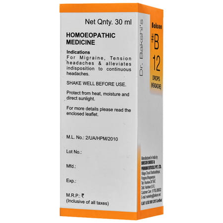 Baksons B12 Headache Drop 30 Ml