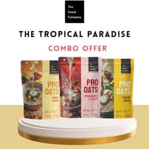 The Snack Company Tropical Fruit Paradise: Strawberry | Banana | Mango Protein Oats| 20g Protein