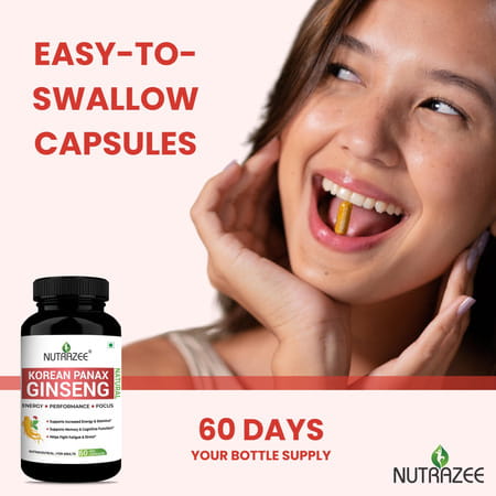 Nutrazee Korean Red Panax Ginseng - 60 Capsules