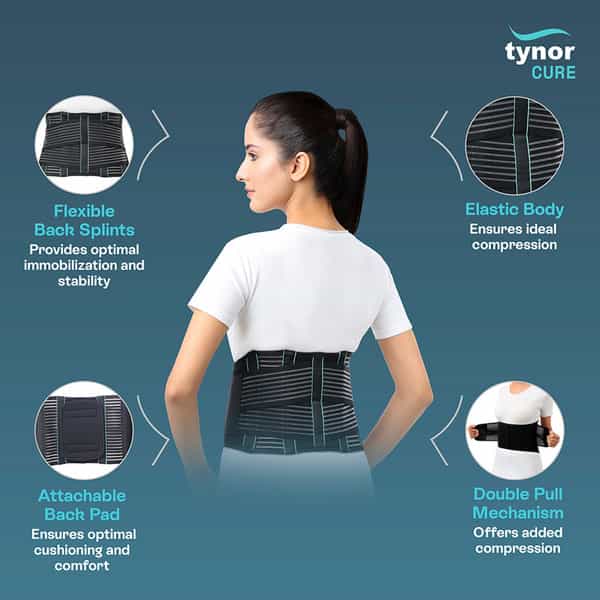 Tynor Back Support Belt Black Xxl 1 Unit