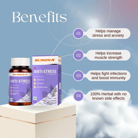 Sunova Anti-Stress Relief Veg Capsules (60 No)