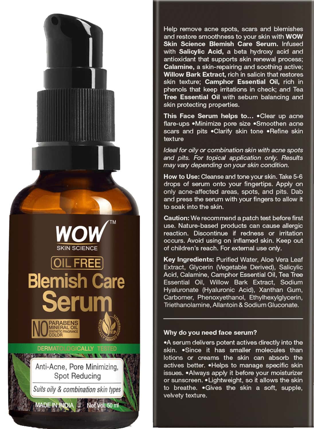Buy WOW SKIN SCIENCE BLEMISH CARE SERUM 50 ML Online & Get Upto 60