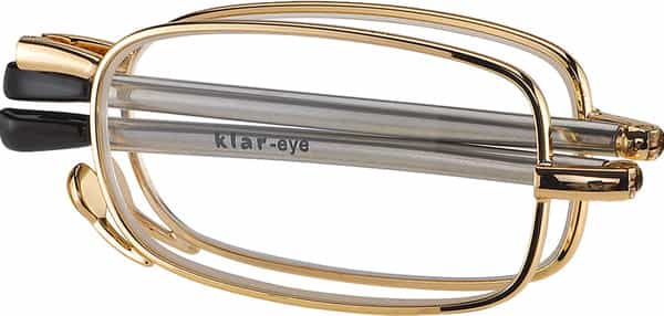 Klar Eye Folding Power Pocket Reading Glasses Men And Women Powers +0.75 To +3.50+2.0 Power Gold