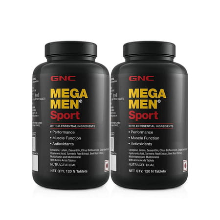 Gnc Mega Men Sport Multivitamin For Men | 43 Premium Ingredients | 120 Tablets (Pack Of 2)