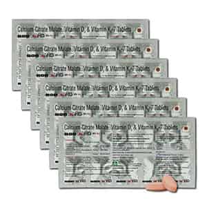 Bon K2 Hd With Advanced Calcium60 Tablet|vitamin D3 & Vitamin K2-7 Multivitamin Tab (6 X 10 Tablets)