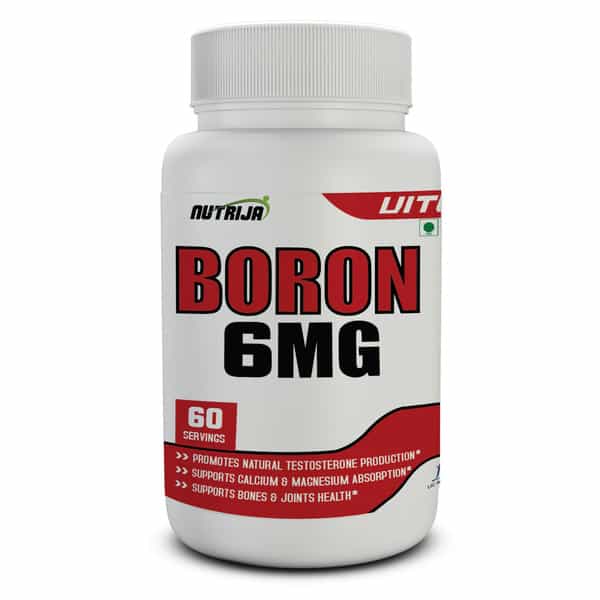 Nutrija Boron 6Mg As Boron Citrate/Aspartate/Glycine Complex In Each Serving - 60 Capsules