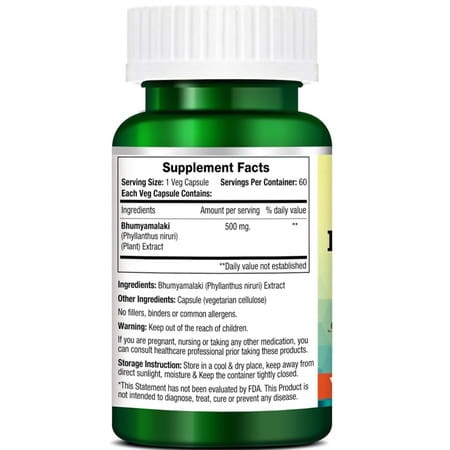 Morpheme Remedies Phyllanthus Niruri Bhumyamlaki 500 Mg - 60 Veg Capsules